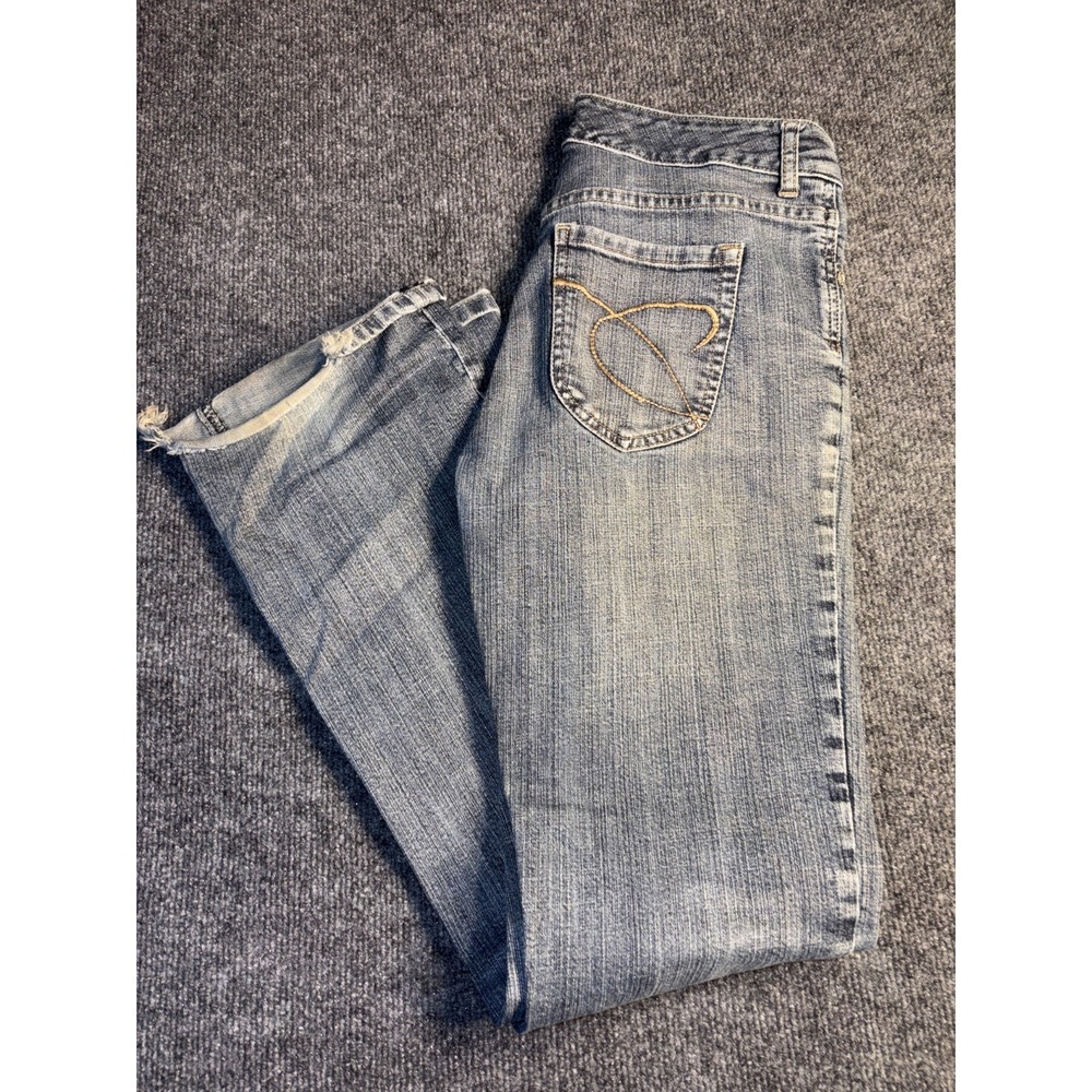 Chico's Platinum‎ Bootcut Jeans Women's 0 Gray Denim Low-Rise Grunge Streetwear